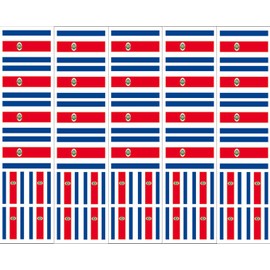 40 Removable Stickers: Costa Rica Flag: Costa Rican Party Favors, Decals