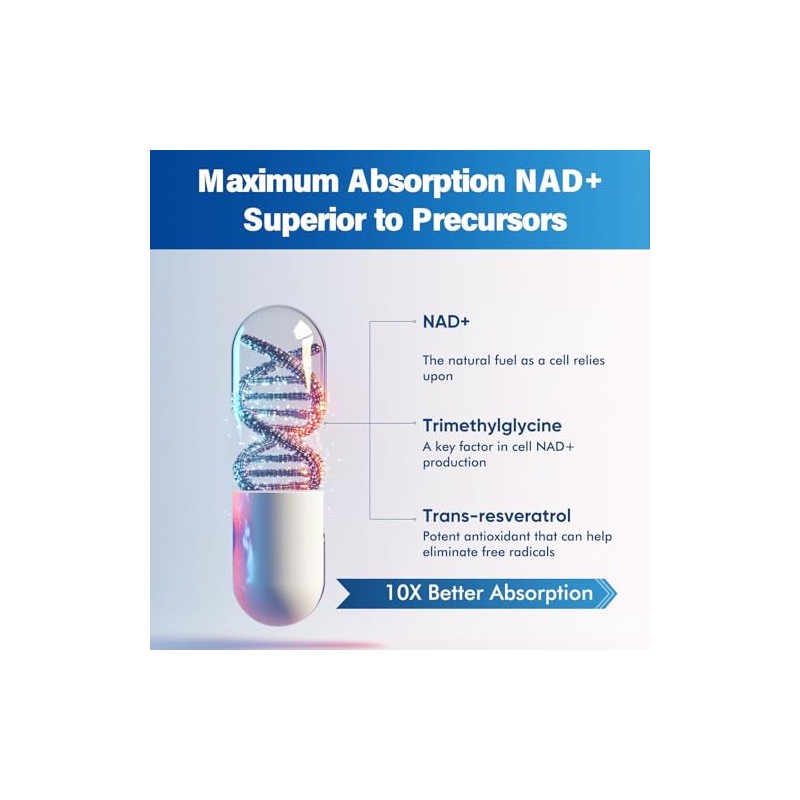 NAD+ Supplement 1500MG, 120PCS Ultra NAD+ & Resveratrol Supplement