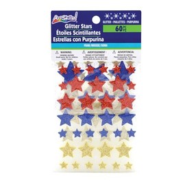 ArtSkills Self Adhesive Glitter Star Shape Foam Stickers, Peel and Stick, Assorted Sizes, 60 Pieces