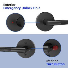 Secusly Door Lever, Interior Passage Door Handle, Reversible Non-Locking Handle Lever with Latch, Non-Slip Grip, Easy to Install for Standard Interior Doors