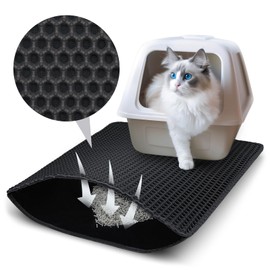 Cat Litter Tray Mat, 50 x 40 cm Cat Litter Mat, Double Layer, Non-Slip, Waterproof Design, Cat Litter Mat, Honeycomb Mat, Cat Litter Mat, Litter Control