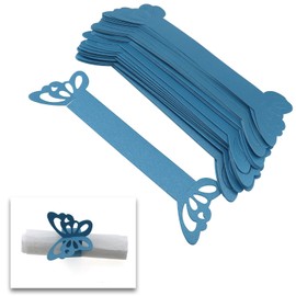 OTOTEC 50 x Blue Butterfly Napkin Ring Serviette Holder Banquet Table Party Wedding