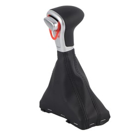 Keenso Car Gear Knob and Shift Boot Set, Auto Automatic Left Hand Drive Gear Knob Gear Knob and Leather Dust Protection Gear Stick Cover for A4L Q5 B8 B8PA