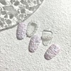 ˡᴬᴺᵀᶤˡ Embo pearl tweed handmade nail tip - Short Oval
