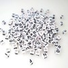 300 Pieces 10x10mm Big Large White Cube Acrylic Alphabet Letter