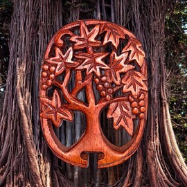 Jewelry puzzle box, Hand-Carved Suar Wood Tree Leaf Box, Decorative