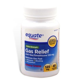 Equate - Gas Relief, Extra Strength, Simethicone 125 mg, 48 Chewable Tablets, Compare to Gas-X