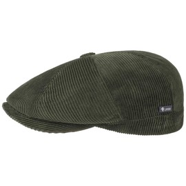 Lipodo Men s 8-Panel Cord Flat Cap - Cotton Flat Cap - Italian-Made Ivy Cap - Plain Color Peaked Cap - Fall/Winter - Regular-fit Style - Lined Winter hat Olive M (56-57 cm)