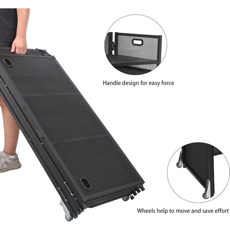 Sidasu DJ Facade Booth Table 40" x 20"-Portable with Black&White