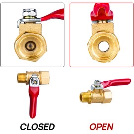Breezliy 1/4 Heavy Duty Brass Ball Valve Shut Off Switch 1/4" NPT Male x 1/4 INCH NPT Female Thread Pipe Fittings