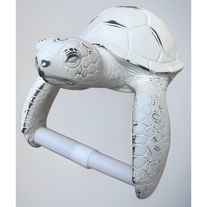 Sea Turtle Wall Mount Toilet Paper Roll Holder Rustic Beach