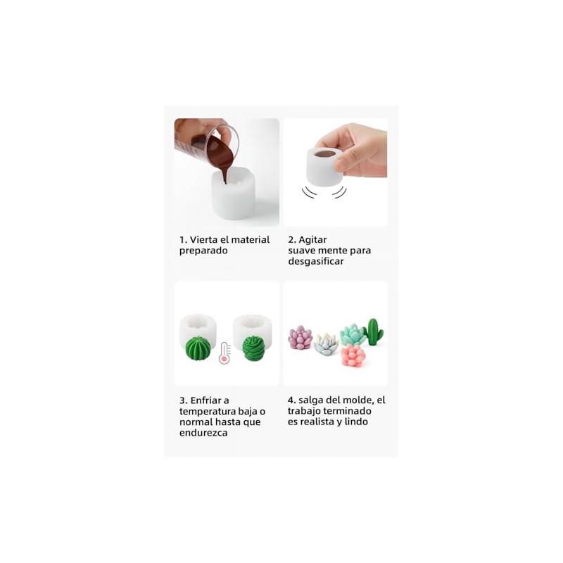 PUBAMALL Paquete de 9 moldes de silicona para suculentas, Para