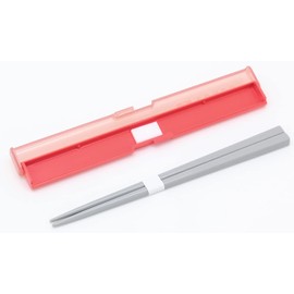 OSK HS-18 Lunch Box Slim Chopsticks Case Set Stock & Lunch Orange [Chopsticks 7.1 inches (18 cm) / No Crunching Noise] Made in Japan Dishwasher Safe