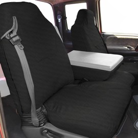 Kistrba Front Truck Seat Cover Compatible with 1998-2002 Dodge Ram Quad Cab 1500-3500, 40/20/40 Split Seat Cover with Integrated Seatbelts, 600D Oxford Durability Heavy Duty, Black