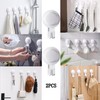 White Powerful Suction Cup Hooks, 2Pcs Shower Wall Towel Suction
