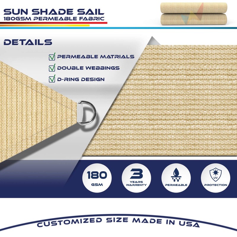 Windscreen4less 7' x 7' x 7' Triangle Sun Shade Sail