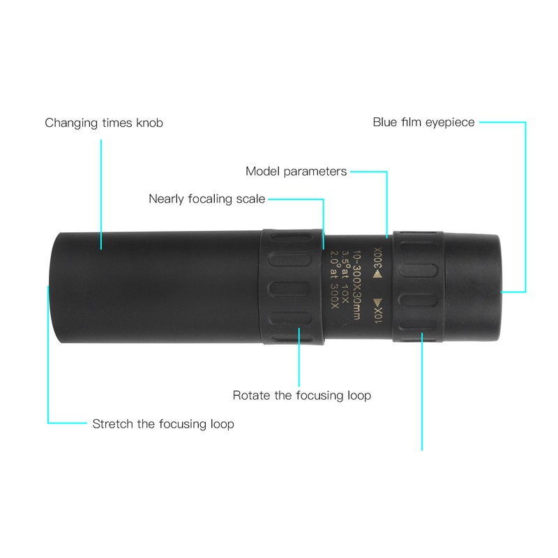 10300x30 Portable Monoculars Stretch Easily Waterproof Telescope Stable Imaging HD
