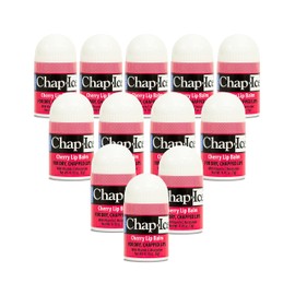 Chap-Ice® | 12-Count Mini Cherry Lip Balm Pack Fortified with Vitamin E for Dry, Cracked Lips | Made in USA | Cherry Flavor (0.10oz/3g Each)