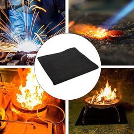 1pc Black Welding Blanket Fireproof Heat Resistant Flame Retardant Carbon Felt for Welder Torch Shield Plumbing Heat Sink Slag Temp Blanket Protective Equipment