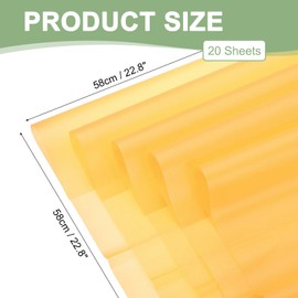 PATIKIL Flower Gift Wrapping Paper, 20 Sheets Waterproof Bouquet Paper Solid Color Wrap Florist Papers for Wedding DIY Craft Graduation Valentine Mother's Day, Yellow