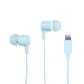 BRAND NEW ONN Earphones w/ Lightning Connector, Aqua (MFI Certified)