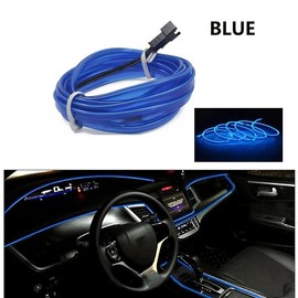 USB Powered Car Interior LED Light for Summer, Car Accessories, Car Electronics, Multiple Color Modes 5M Fiber Ambient Light, Car Interior Decorative Light, Magic Light Tape:_Blue