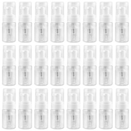 24 PCS Foam Travel Bottles, 1 oz Travel Pump Bottles for Toiletries, 30 ml Empty Foam Pump Bottles, Leakproof Plastic Container for Travel Size Hand Soap, Shampoo, Lotion, Body Wash