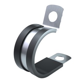 3/4 Inch Cable Clamp - 20 Pack Stainless Steel Wire Clamp, P Clips for Electric Wires Holders - Metal Hose Clamps for Automotive, Pipe, Line (3/4"(20MM))