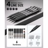 Nicpro 30PCS Black Metal Mechanical Pencils Set in Leather Case,