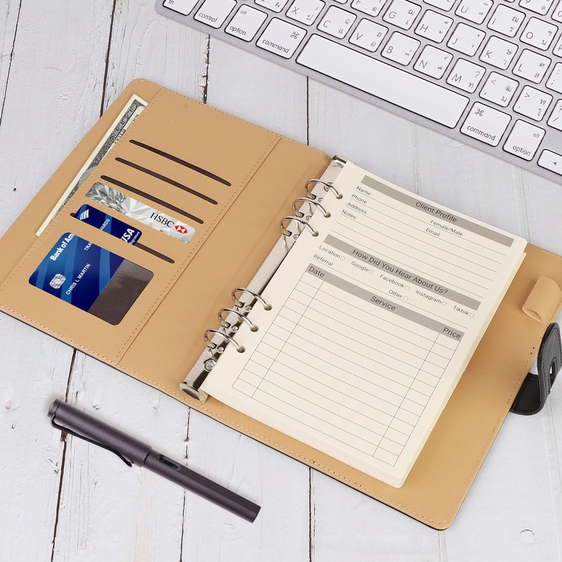 suituts Client Record Book, Hair Stylist Client Profile Book-Binder and