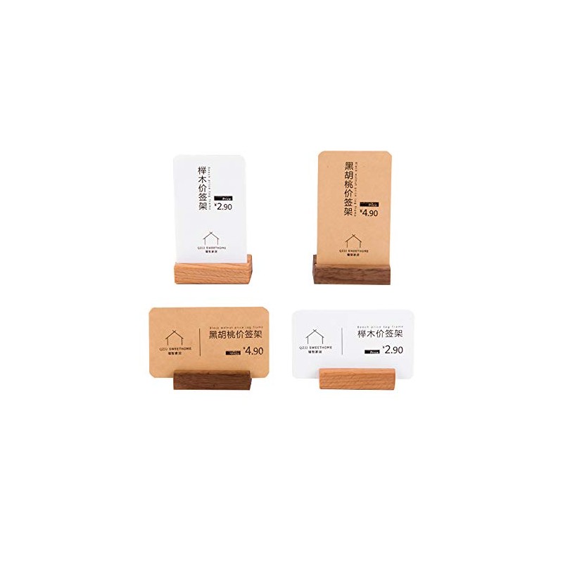 3SLIFE Price Stand Card Holder Card Clip Wood (5 PCS,