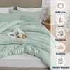 Quataly Sage Green Queen Comforter Set - 3 Pieces Seersucker