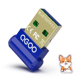 USB Bluetooth Adapter for PC - QGOO Bluetooth Dongle 5.3 EDR, Wireless Receiver for Desktop Computer Laptop Windows 8.1/10/11（blue-001）
