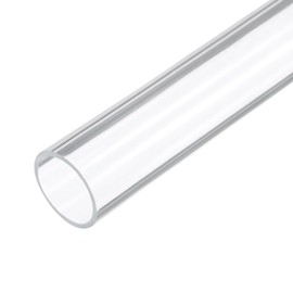 Rebower 14" Clear Plastic Rigid Pipe 26mm x 30mm(1" x 1 3/16") Acrylic Tube Round Polycarbonate Tubing, [for Plumbing, Hydraulics, Aquarium, DIY]