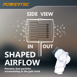 POWERTEC 4" Blast Gate, Clog Resistant & Anti Gap Tapered ABS Plastic Fitting for Dust Collector, Dust Collection Fittings, Dust Collection Hose, Shop Vac, Hose Clamp, 1PK (70373)