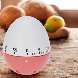 MIJOMA Kitchen Timer | 60-Minute Timer | Versatile Shapes & Colours | Egg Timer & Countdown Timer | Precise Mechanical Timer for Cooking, Baking & Household (Egg White Coral Red)