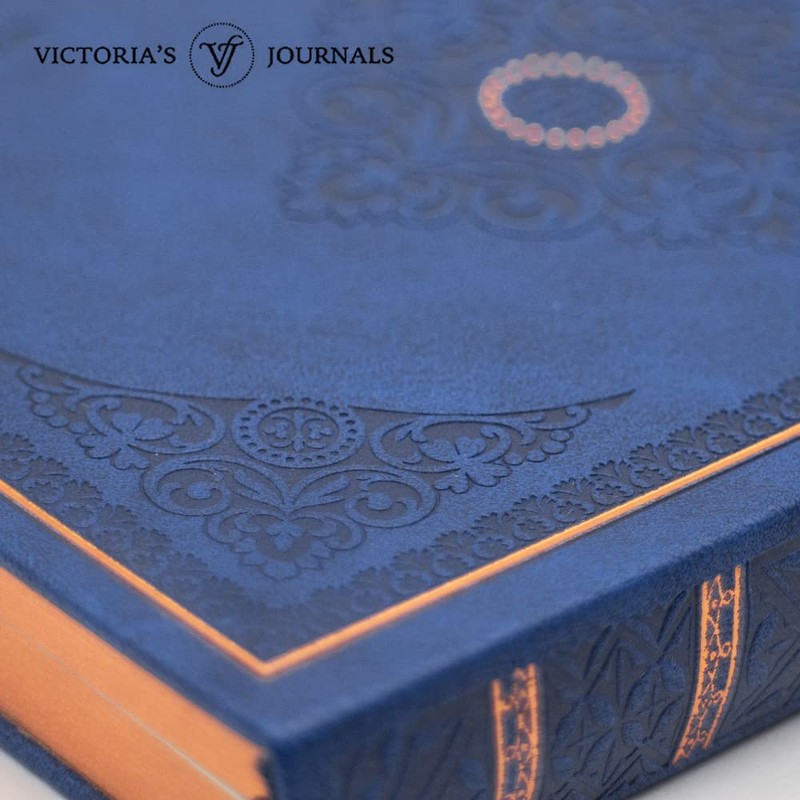 VICTORIA'S JOURNALS Leatherette Vintage Journal Hard Cover Lined Notebook Old