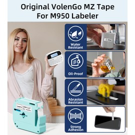 VolenGo M950 Label Maker, Rechargeable Backlit Portable Bluetooth Labeler Machine with Tapes, Inkless Label Printer for 12mm Name-Tags/Daycare-Labels/File-Labels, Teacher Gifts, School Office Supplies