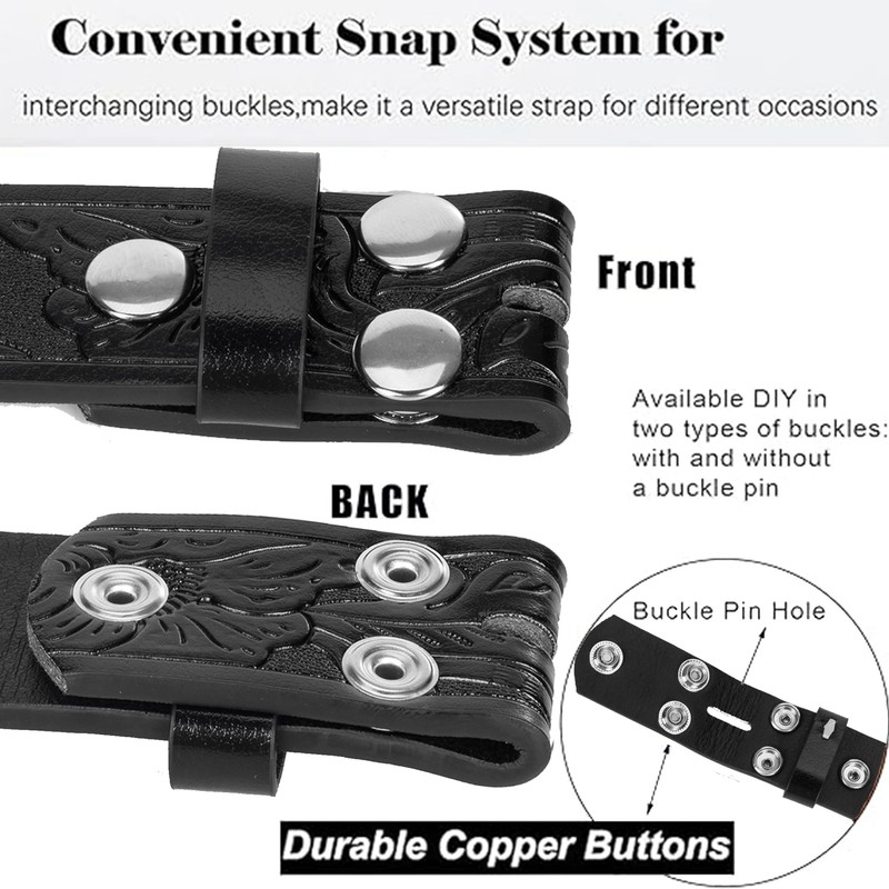 IZUS Classic Retro Belt Strap for Men Women without Buckle