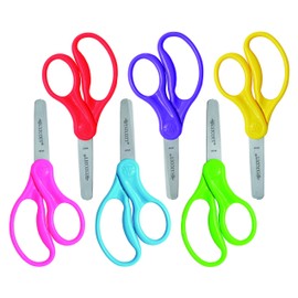 Westcott 16454 Right- and Left-Handed Scissors, Kids' Scissors, Back to School, Classroom Supplies, Ages 4-8, 5-Inch Blunt Tip, Assorted, 6 Pack