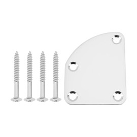Be In Your Mind 1pc 4 Hole Curved Guitar Neck Plate with Screws Compatible with Telecaster Neck Compatible with Stratocaster Neck Bass Neck Silver
