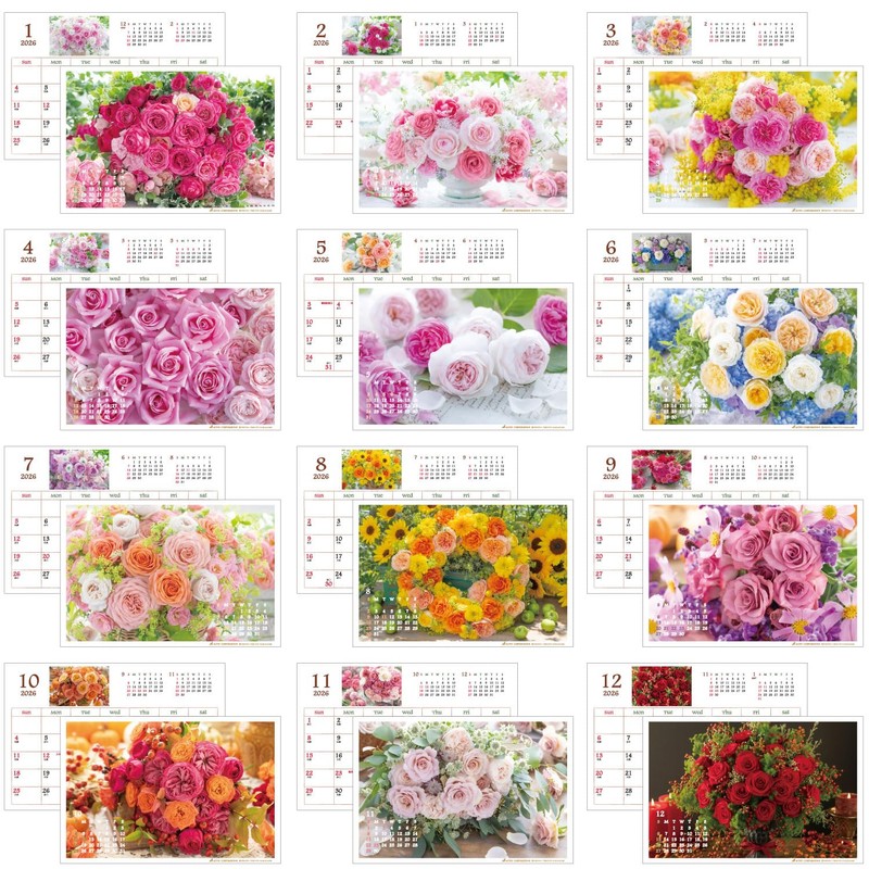 Active Corporation 2026 Tabletop Calendar Rose Calendar 26ACL-579, Starts January