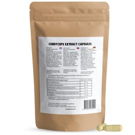 Cupplement - 4 Beutel Cordyceps Extrakt Kapseln 60 Stück - 20:1 Extrakt - Pillenbox enthalten - Bio - 400 MG pro Kapsel - Kein Pulver - Ergänzung - Pilz - Pilze - Superfood - Mushroom - Supplement