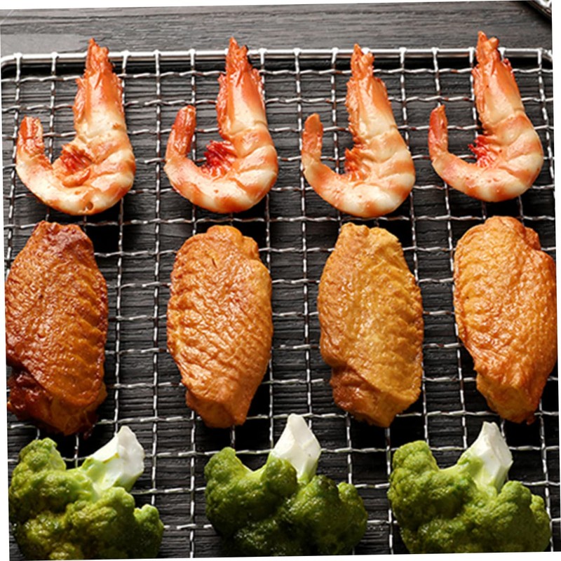SUPVOX Stainless Steel BBQ Grill Mesh Rack - 20x20cm Square
