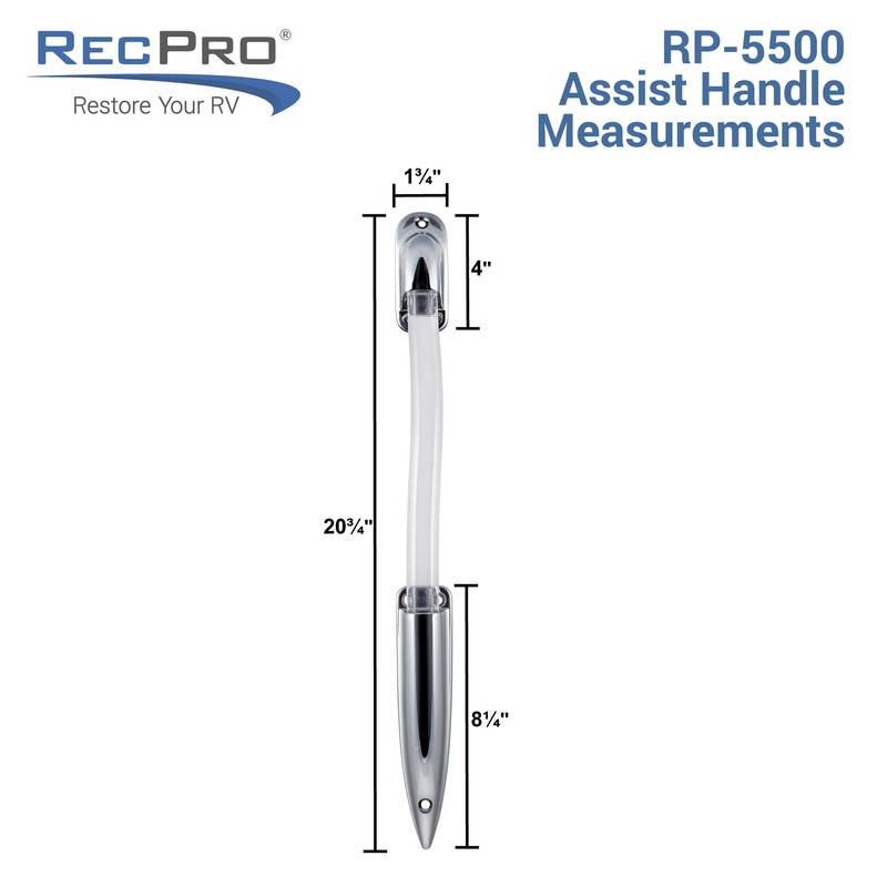 RecPro RV Acrylic Assist Handles | Lighted | S Curve