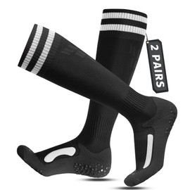 Rahhint Soccer Football Socks Anti Slip Compression Padded Cushioned Anti-Blister Grip Softball Socks for Youth Men Women