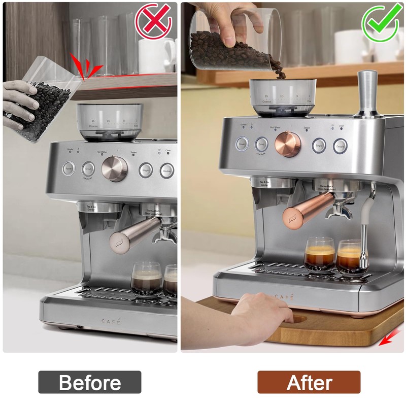Sliding Tray for Coffee Maker - Solid Wooden Appliance Slider