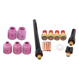 ApplianPar Set of 17 TIG Welding Torch Consumables Cup Gas Lens and Collet Gasket Back Cap Kit for WP 9 20 25 T32 1/16 3/32 1/8