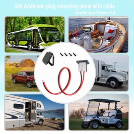 RPTCOTU Anderson Plug Connector Cable,Electric Forklift Charging Plug Cable, 50A Battery Quick Connector, Jumper Cable Connector with 10AWG 3.28 ft Cable for Car Winch Trailer (1pc).