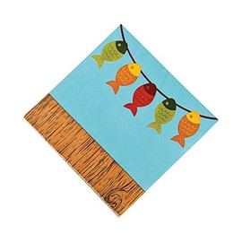 Fun Express - Little Fisherman Lunch Napkins for Birthday - Party Supplies - Print Tableware - Print Napkins - Birthday - 16 Pieces